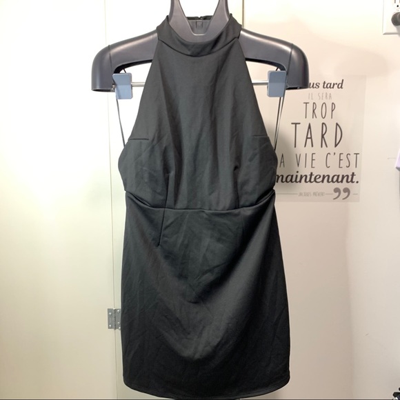 Black Halter Top Dress - Picture 1 of 8